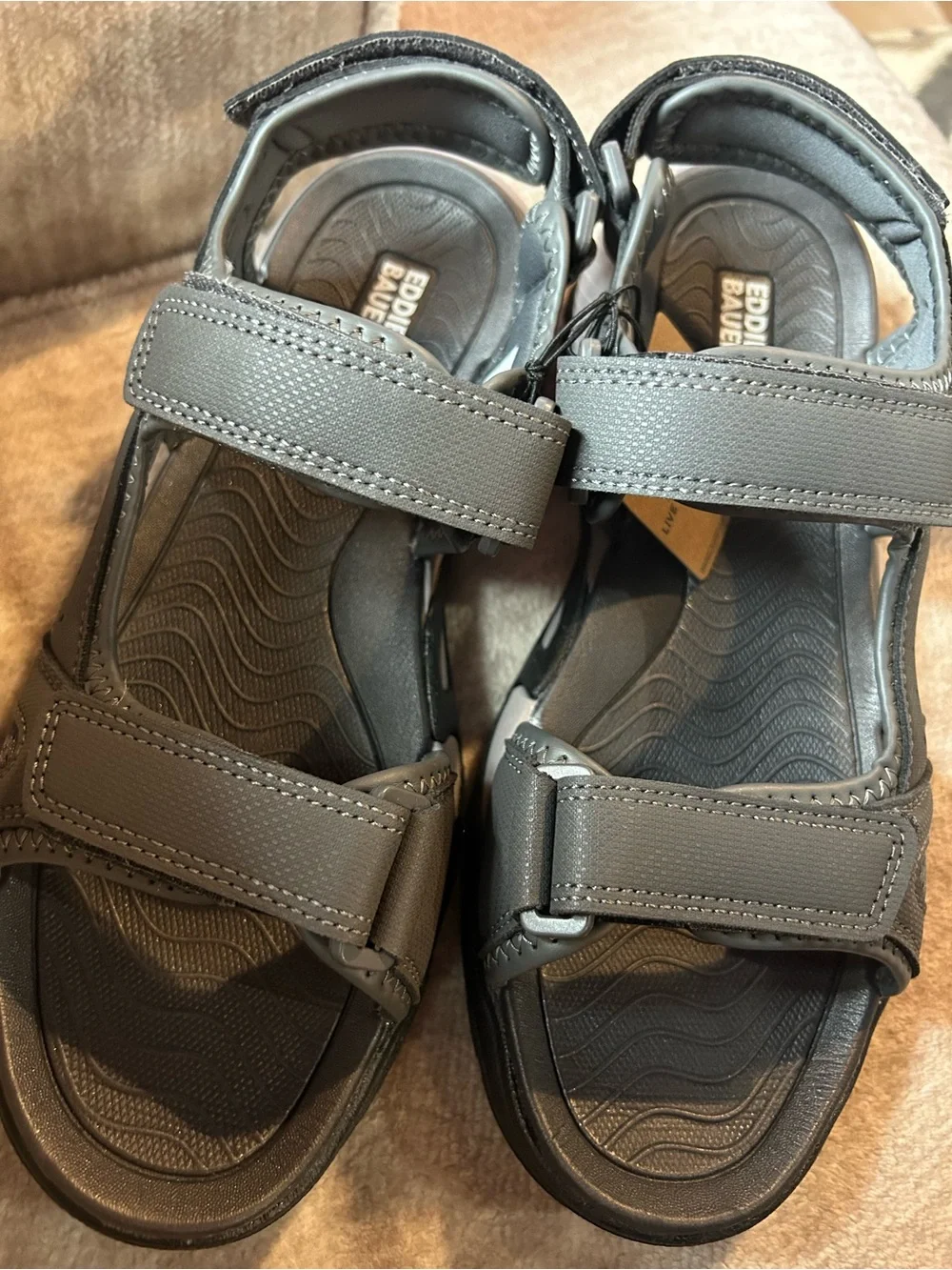 Eddie Bauer Men's Gray Adjustable Strap Sandals